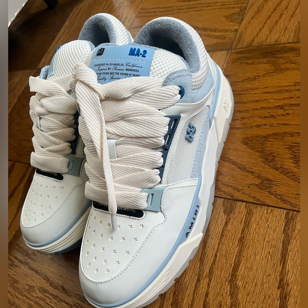 Amiri Sneakers Blue Cream and White Size 9.5